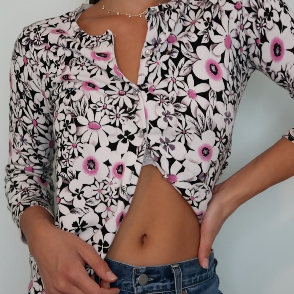 Flower Print Cardigan Medium